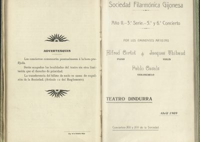 4. Concierto Trio Cortot, Thibaud, Casals I. Abril 1909