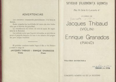 8. Concierto Thibaud y Granados I. Marzo de 1912