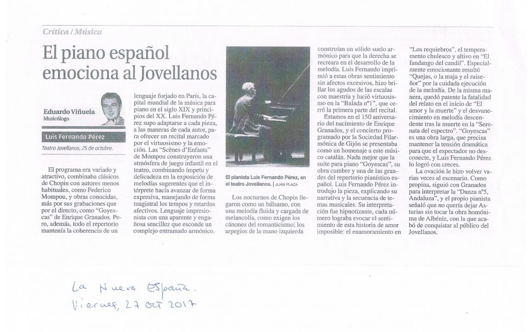 El piano español emociona al Jovellanos